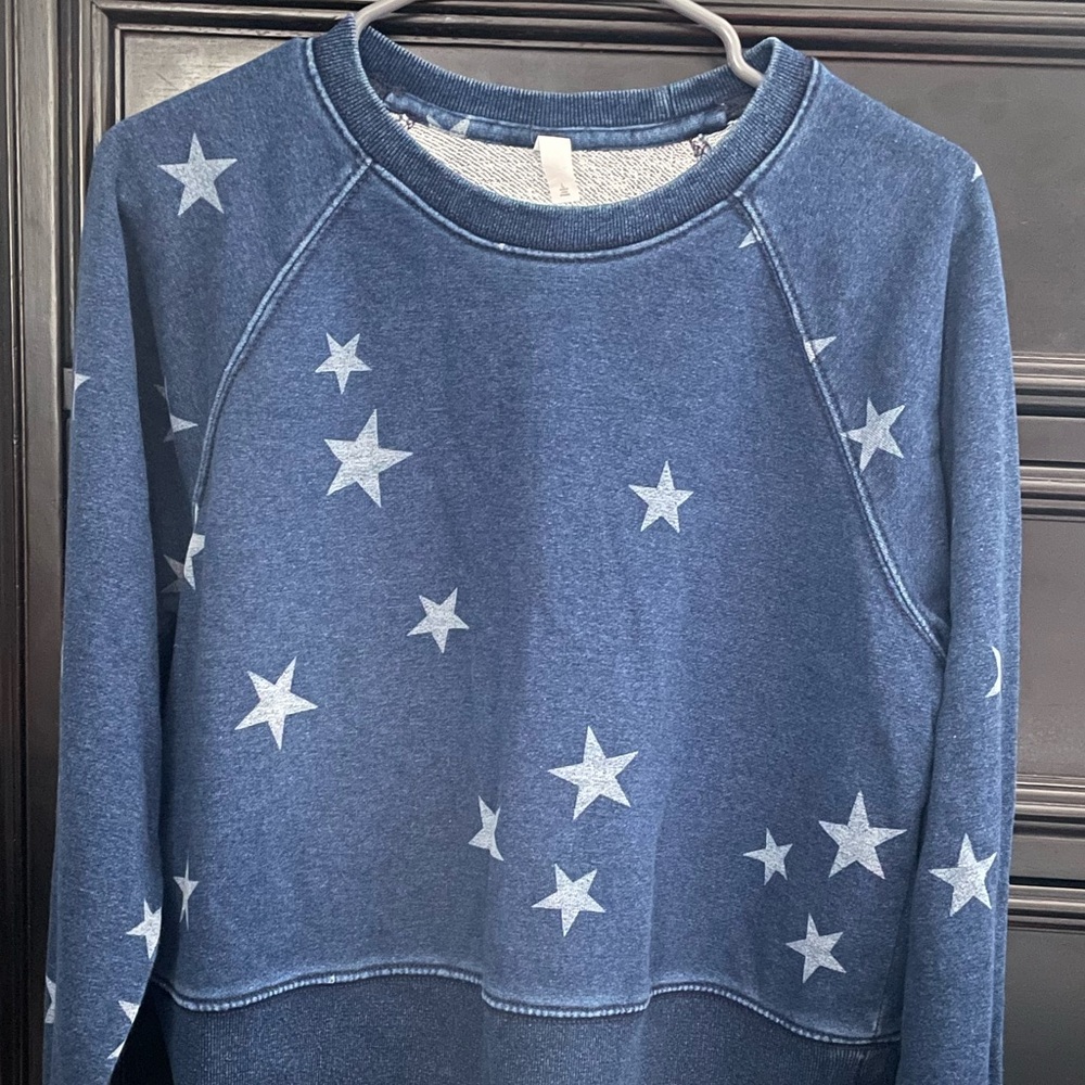 Gap Cropped Star Crew Neck Pullover Vintage-Look - image 1